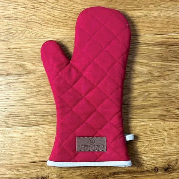 Red Cotton Canvas Oven Gauntlet