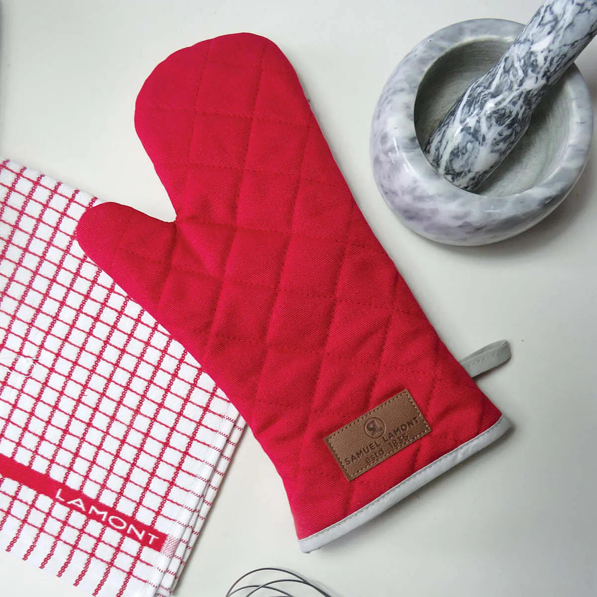 Red Cotton Canvas Oven Gauntlet