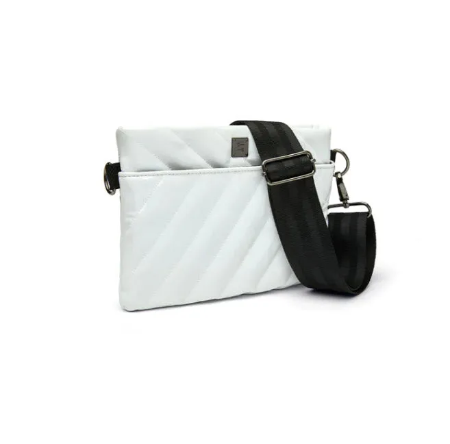 The Diagonal Bum Bag 2.0 Crossbody in White Patent