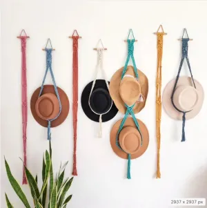 timeless Macrame Hat Holder, Wall Mounted Hat Display Rack