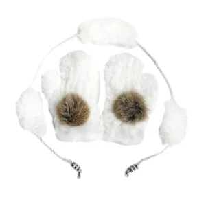 White Rabbit Fur Mittens