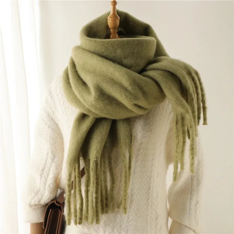 Winter Scarf for Women Cashmere Warm Solid Thick Soft Pashmina Wraps Bufanda Scarf