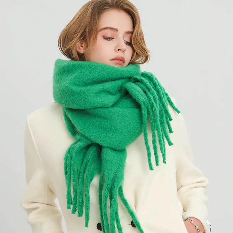 Winter Scarf for Women Cashmere Warm Solid Thick Soft Pashmina Wraps Bufanda Scarf