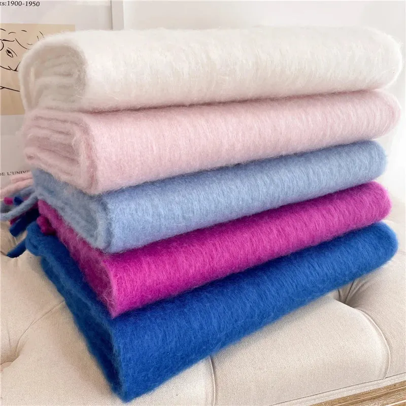 Winter Scarf for Women Cashmere Warm Solid Thick Soft Pashmina Wraps Bufanda Scarf