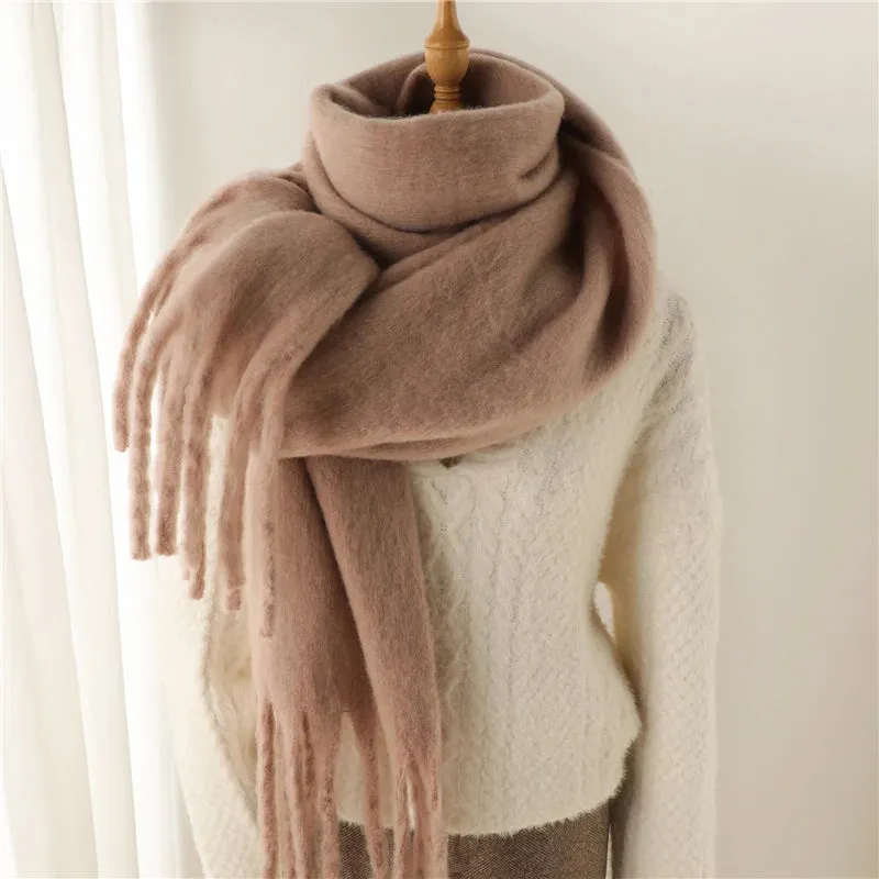 Winter Scarf for Women Cashmere Warm Solid Thick Soft Pashmina Wraps Bufanda Scarf