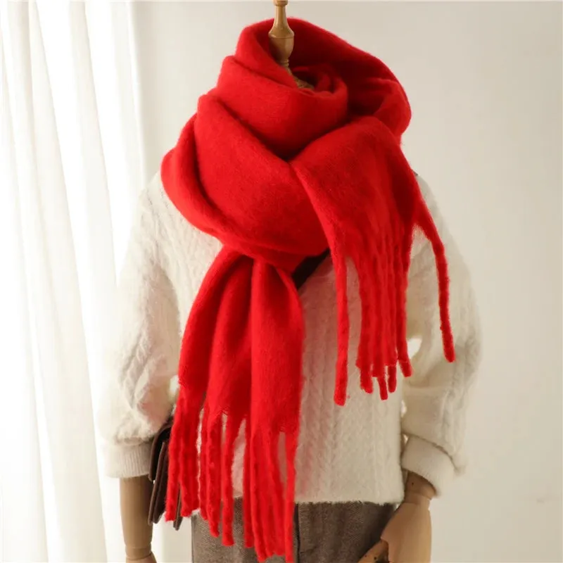 Winter Scarf for Women Cashmere Warm Solid Thick Soft Pashmina Wraps Bufanda Scarf