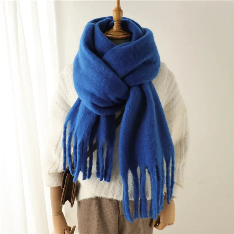 Winter Women Cashmere Warm Solid Thick Soft Pashmina Wraps Bufanda Scarf