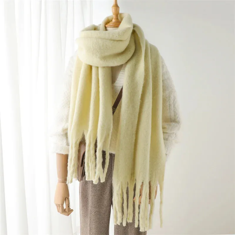 Winter Women Cashmere Warm Solid Thick Soft Pashmina Wraps Bufanda Scarf