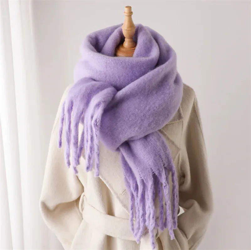 Winter Women Cashmere Warm Solid Thick Soft Pashmina Wraps Bufanda Scarf