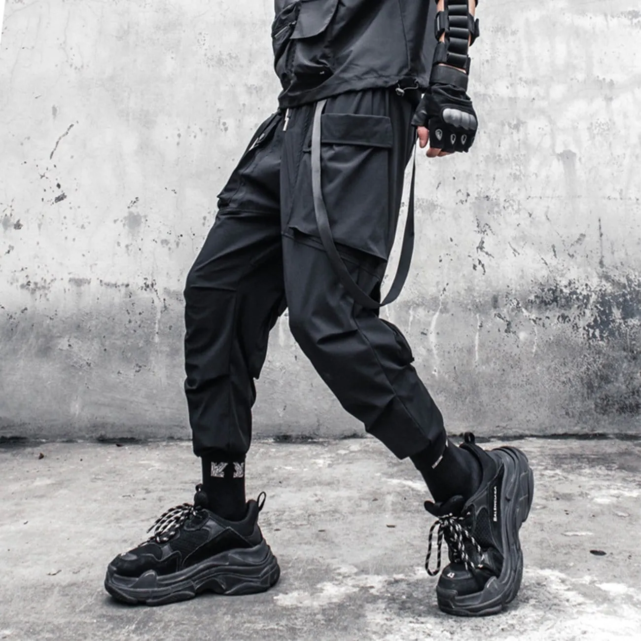 WLS Functional Pleated Ribbons Cargo Pants