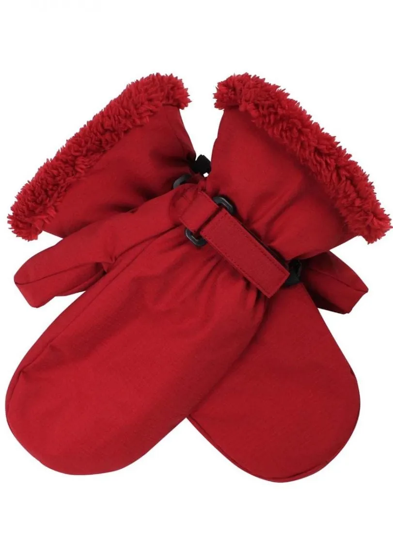 Women's Waterproof Winter Mittens: Dark Red