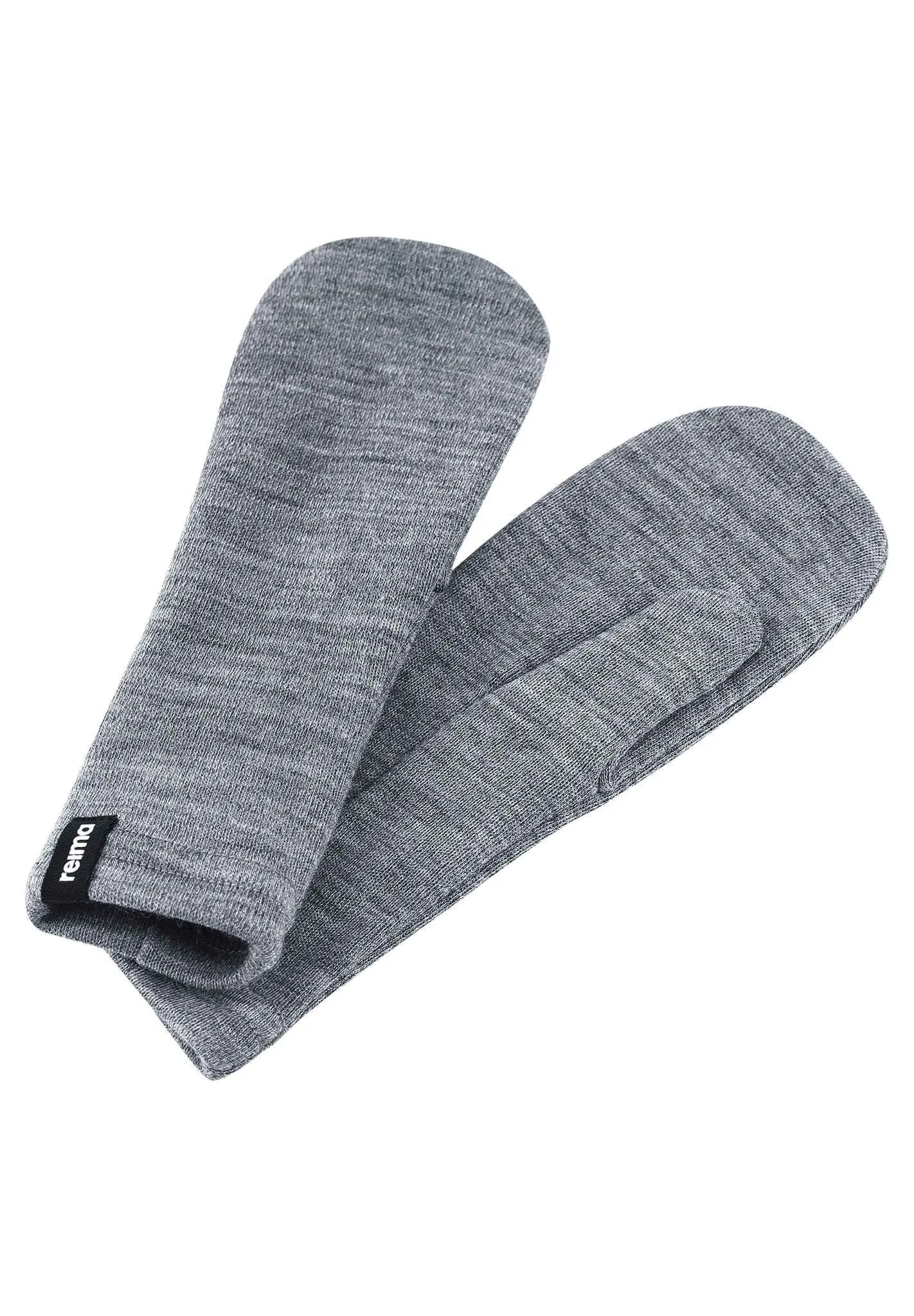 Wool Knit Stretch Mittens. Eino in Melange Grey